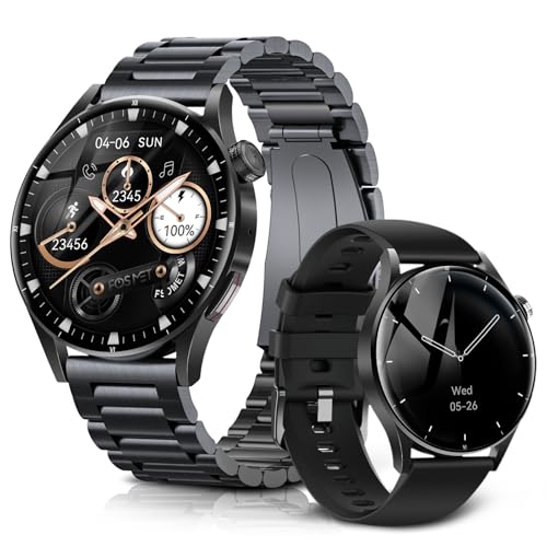 スマートウォッチ  ブラック 丸型 Amazon | スマートウォッチ 丸型 メンズ 1.43インチAMOLED